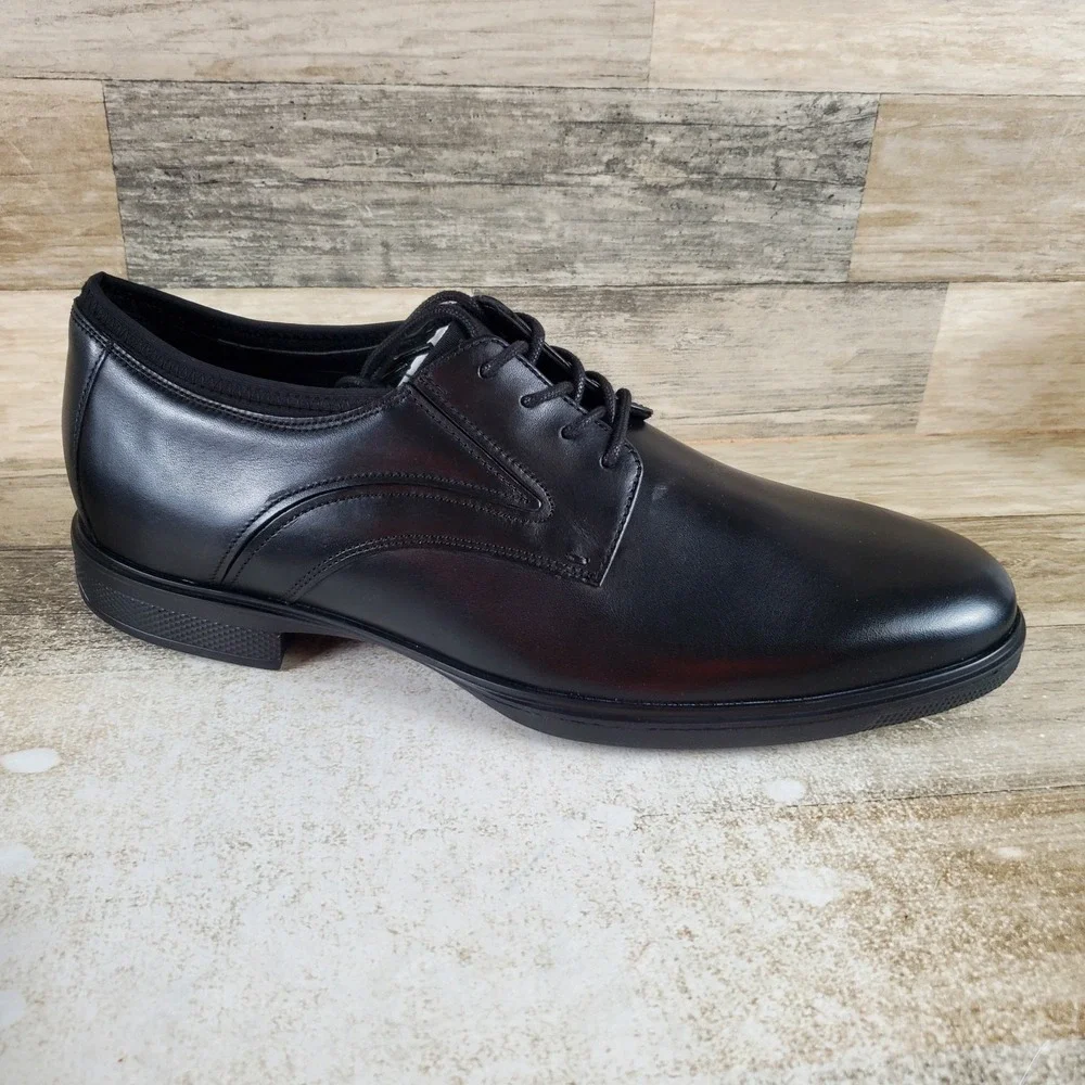 Rockport Keelan Mens Oxfords Shoes Sz 14 M Black Leather Plain Toe Lace-Up